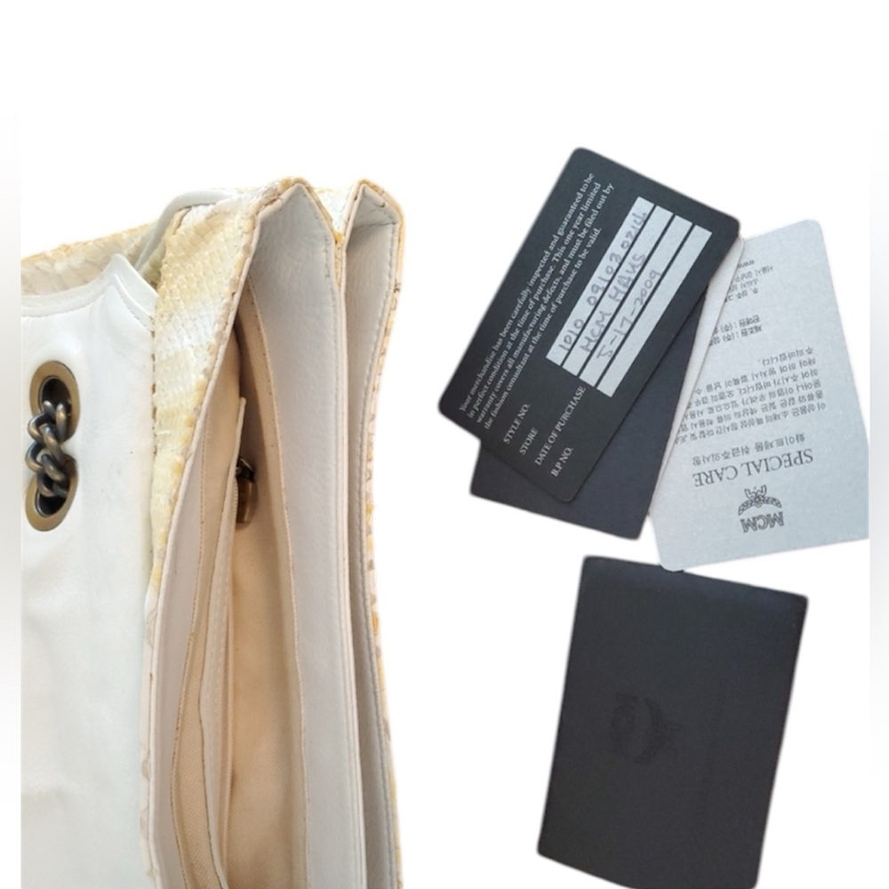 Rare Mcm Yellow Python Snakeskin Messenger Bag - image 3